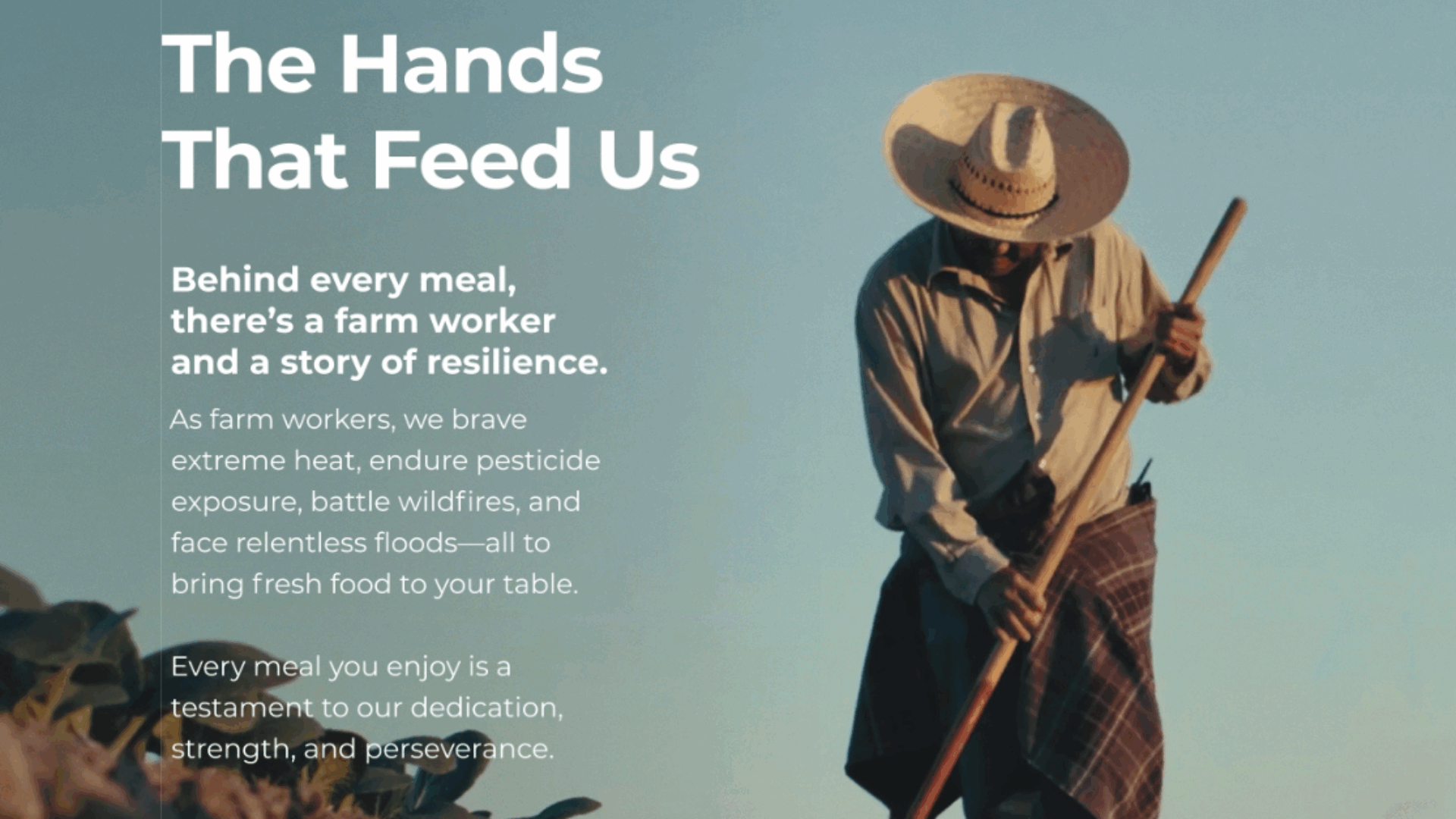 Portion of the magazine ad showing a farm worker working the field.